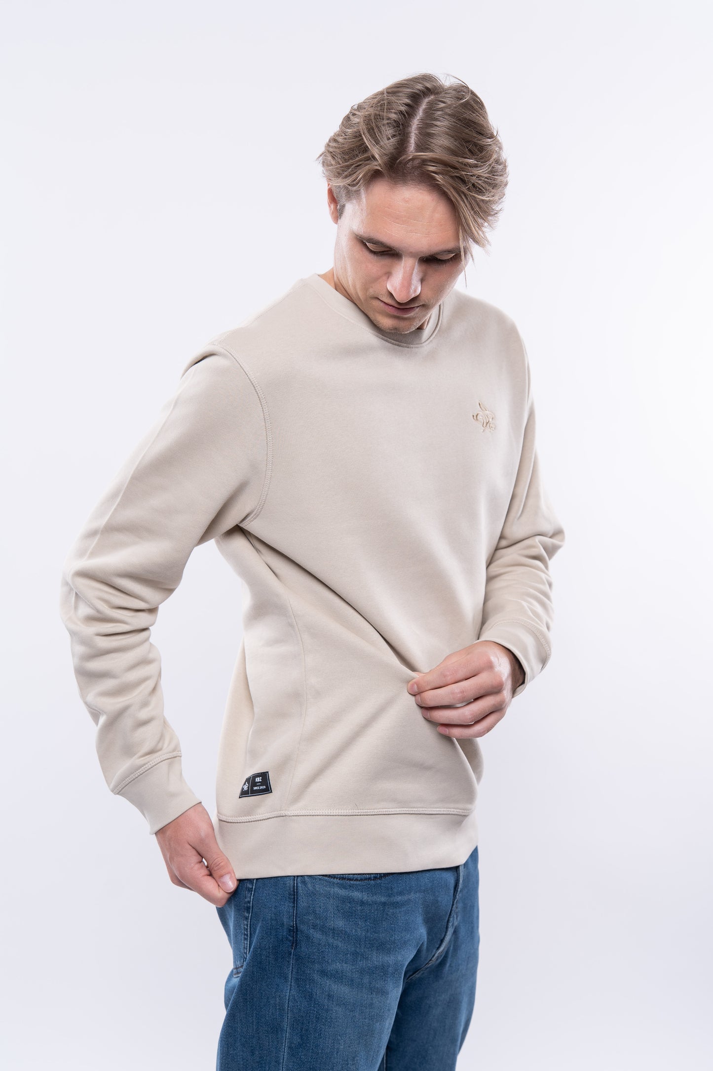 Mikina roundneck, BEŽOVÁ